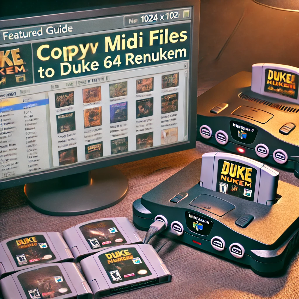 copy midi files to duke 64 renukem